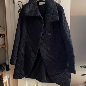 T Tahari Dark Blue Quilted Puffer Jacket